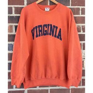 Virginia Cavaliers Sweatshirt Mens XL Orange Fleece Pullover NCAA Dodger Brand